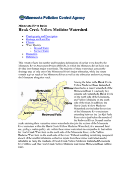 Minnesota River Basin Hawk Creek-Yellow Medicine Watershed