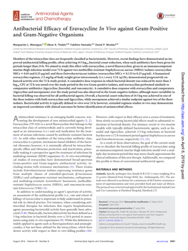 Antibacterial Efficacy of Eravacycline in Vivo Against Gram-Positive And