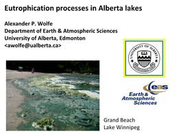 Eutrophication Processes in Alberta Lakes