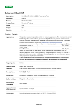 Datasheet: MCA3923Z Product Details