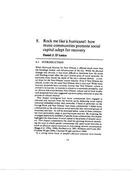 8. Rock Me Like 'A Hurricane!: How Music Communities Promote Social Capital Adept for Recovery Daniel J