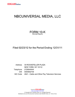 Nbcuniversal Media, Llc