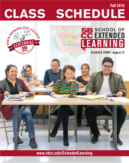 SBCC School of Extended Learning Class Schedule