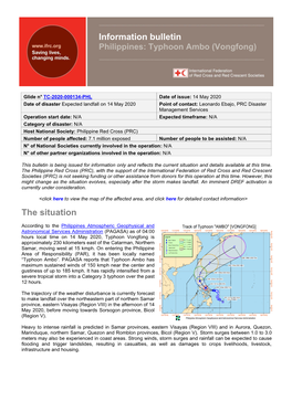 Information Bulletin Philippines: Typhoon Ambo (Vongfong)