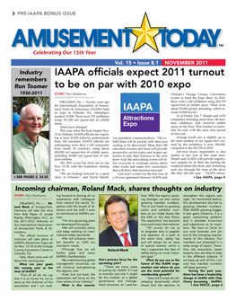 IAAPA Officials Expect 2011 Turnout to Be on Par with 2010 Expo