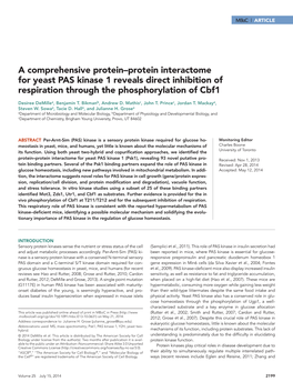 A Comprehensive Protein–Protein Interactome for Yeast PAS Kinase 1 Reveals Direct Inhibition of Respiration Through the Phosphorylation of Cbf1