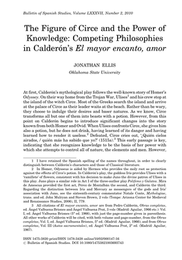 Competing Philosophies in Calderon's El Mayor Encanto, Amor