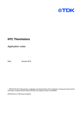 NTC Thermistors, Application Notes