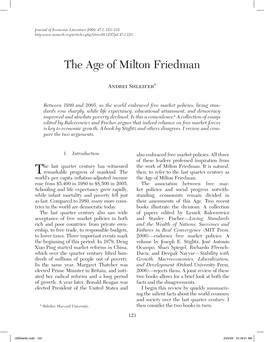 The Age of Milton Friedman