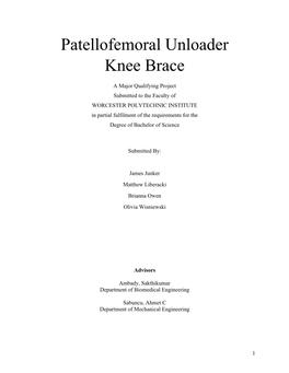 Patellofemoral Unloader Knee Brace