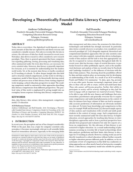 Developing a Theoretically Founded Data Literacy Competency Model