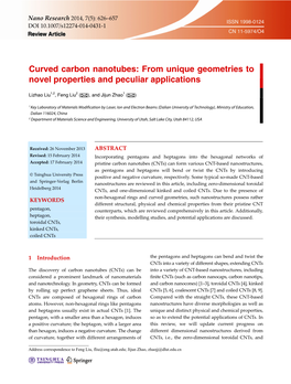 Curved Carbon Nanotubes: from Unique Geometries to Novel Properties and Peculiar Applications