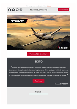 TBM NEWSLETTER N°12 Your New TBM Newsletter !