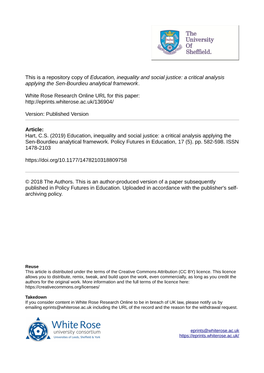 A Critical Analysis Applying the Sen-Bourdieu Analytical Framework