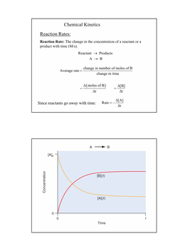 Reaction Rates: Chemical Kinetics