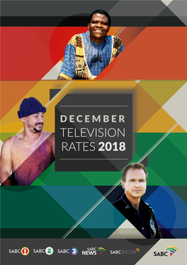 December Television Rates 2018 December 2018 2 December 2018 3