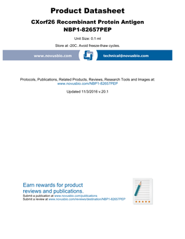 Product Datasheet Cxorf26 Recombinant Protein Antigen NBP1