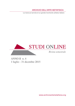 STUDI ONLINE Rivista Semestrale