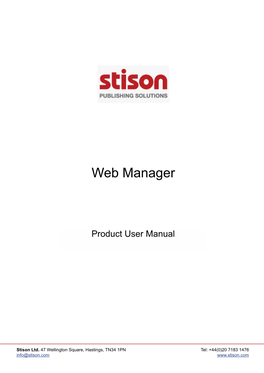 Web Manager User Manual