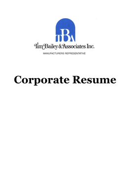 Corporate Resume Corporate Overview