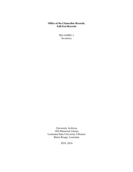 Louisiana State University Office of the Chancellor Records. Fall Fest Records, A0001.1, Louisiana State University Archives, LSU Libraries, Baton Rouge, La