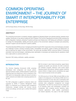 Common Operating Environment – the Journey of Smart It Interoperability for Enterprise