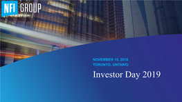 Investor Day 2019 AGENDA Toronto | November 15, 2019 9:00 Am Introduction Stephen King
