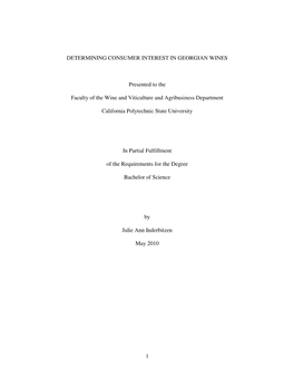 Determining Consumer Interest in Georgian Wines