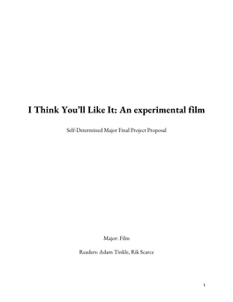I Think You'll Like It: an Experimental Film