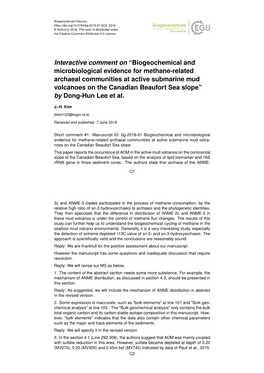 Biogeochemical and Microbiological Evidence for Methane-Related