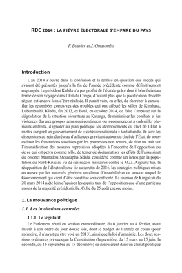 RDC 2014 : La Fièvre Électorale S’Empare Du Pays