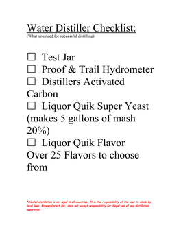 2 Water Distiller Instructions