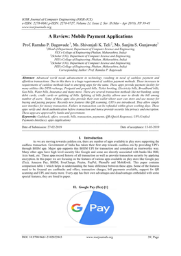 A Review: Mobile Payment Applications