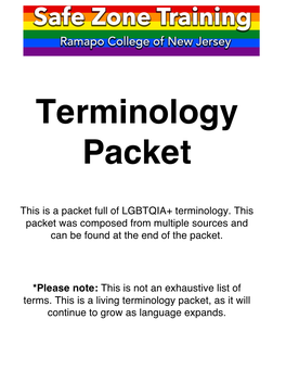 Terminology Packet