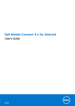 Dell Mobile Connect 4.X for Android User's Guide