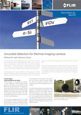 Uncooled Detectors for Thermal Imaging Cameras Making the Right Detector Choice