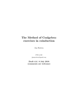 The Method of Coalgebra: Exercises in Coinduction