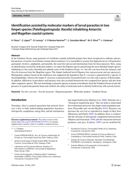 Identification Assisted by Molecular Markers of Larval Parasites in Two