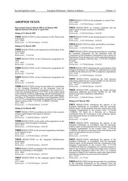 Second Legislative Term European Parliament - Indexes of Debates Volume 1/1