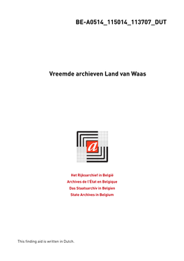 Vreemde Archieven Land Van Waas