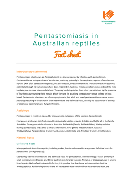 Pentastomiasis in Australian Re