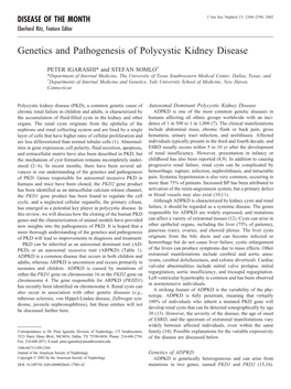 Genetics and Pathogenesis of Polycystic Kidney Disease