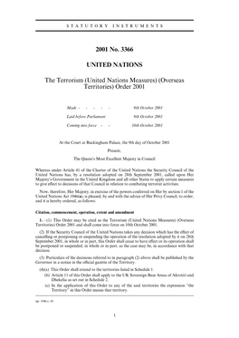 (United Nations Measures) (Overseas Territories) Order 2001