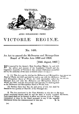 Melbourne and Metropolitan Board of Works Acts 1890 and 1893