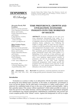 Time Preference and Economic Progress