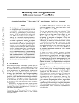 Overcoming Mean-Field Approximations in Recurrent Gaussian Process Models