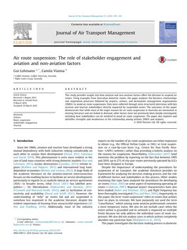 The Role of Stakeholder Engagement and Aviation and Non-Aviation Factors