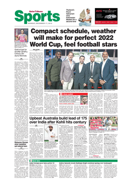Compact Schedule, Weather Will Make for Perfect 2022 World Cup, Feel