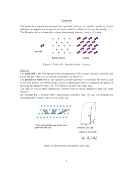 Crystals the Atoms in a Crystal Are Arranged in a Periodic Pattern. A