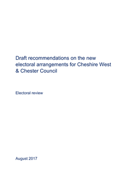 Draft Recommendations on the New Electoral Arrangements for Cheshire West & Chester Council